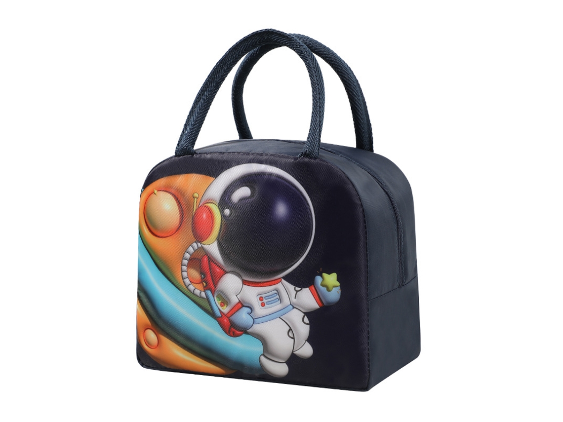 Fiambrera térmica infantil (Astronauta) con asa, Dimensiones: 23 x 19 x 13 cm