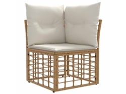 Maison Exclusive - Conjunto De Sofás De Exterior 14 Pcs Natural Y Crema Poliéster