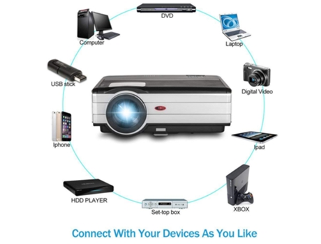 Proyector LED Multi4you Full HD 1080P 4000 Lúmenes Relación de contraste 6500:1