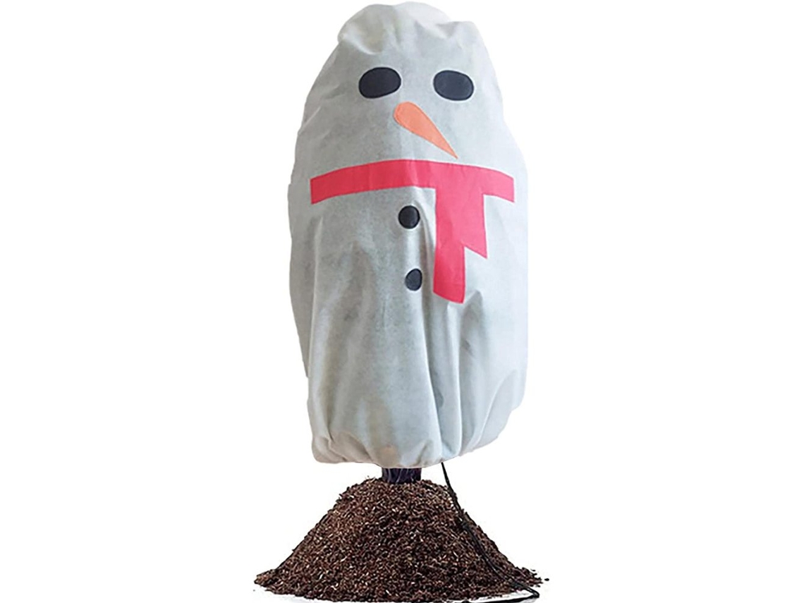 KOFIHETY Manta antiheladas para vacaciones de invierno, duradera y reutilizable, con cordón ajustable para plantas, tela no tejida transpirable, diseño atracti