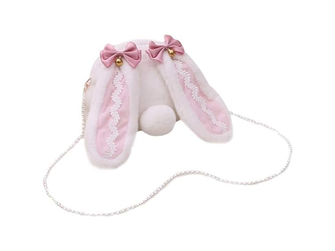 2026-bolsa Cruzada Conejo Lolita Monedero Mini Para Mujer Bolsa De Pelo Rosa