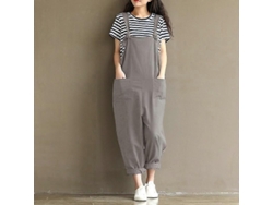 Mono Informal Holgado Para Mujer Con Cintura Ancha, Verano, Primavera, Otoño, Algodón, Tallas Grandes.