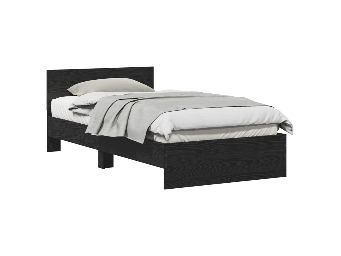 Maison Exclusive - Estructura De Cama Con Cabecera Roble Negro 203 X 104 X 70 Cm