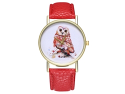 Reloj Deportivo De Pulsera Para Hombre En Piel Sintética Con Movimiento De Cuarzo Rojo.