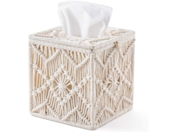 2026da-cubre Caja De Papel Higiénico Boho Con Cierre De Perlas Y Malla Macramé Para Decoración Hogar