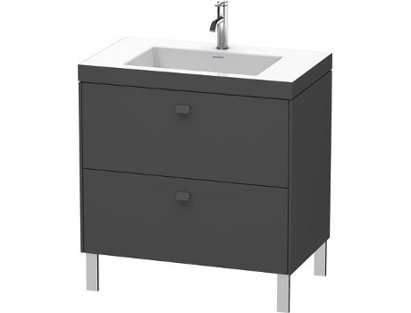 Lavabo para muebles DURAVIT Brioso c-bonded con base de 80,0x48,0 cm 2 extraíbles sin rebosadero con banco para grifos sin agujero para grifos