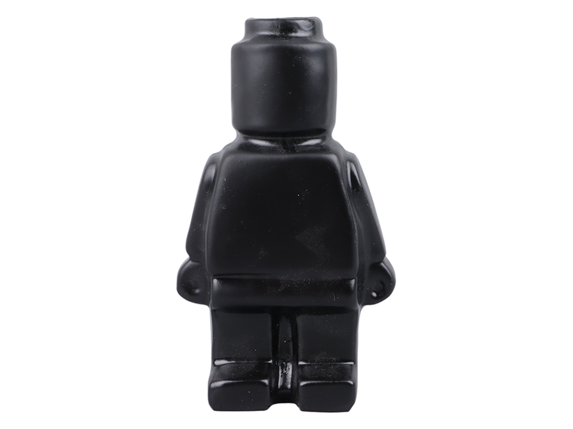 2026-vaso De Flores Robot Pequeño Adorno De Entrada Resina Decoración Hogar Oficina Negro