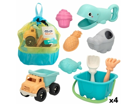 Set de Juguetes de Playa COLORBABY 19,5 x 10 x 19,5 cm (Edad Mínima Recomendada: 18 meses - 4 unidades)