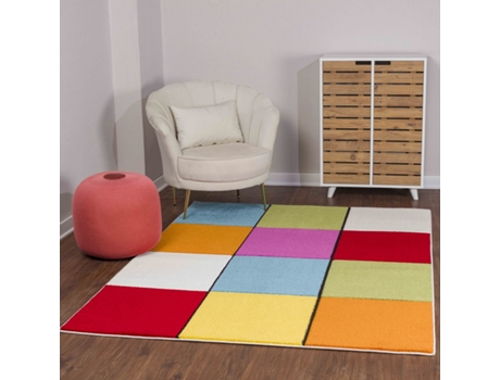 Tapete Escandinavo SURYA a Quadros Multicolorido 200x275 cm