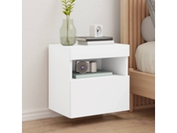 Muebles De Tv De Pared Con Luces Led 2 Uds Blanco 40x30x40 Cm
