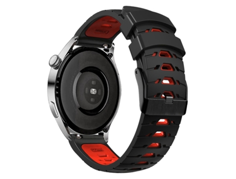 Correa de Silicona con agujeros trapezoidales para Samsung Galaxy Watch 5 40mm/44mm/5 Pro 45mm - negro rojo