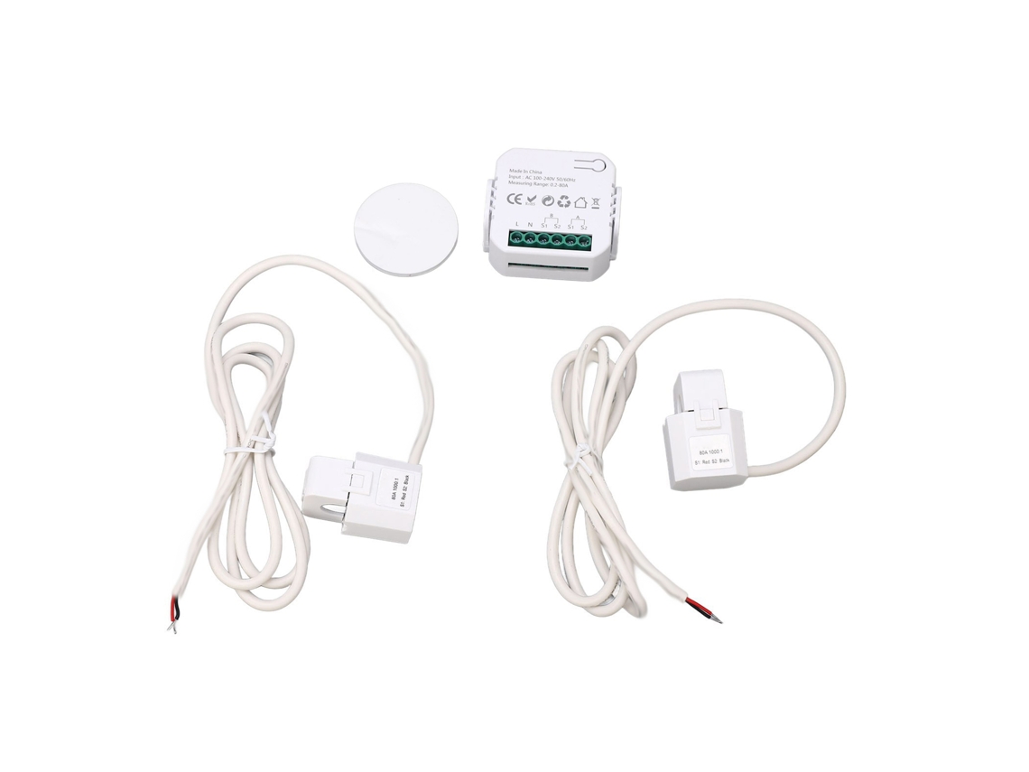 Monitor De Energía Inteligente Wifi Monofásico Con Pinza, Medidor De Electricidad De 100-240 V Ca Para Electrodomésticos, Blanco Pj-1103a-w