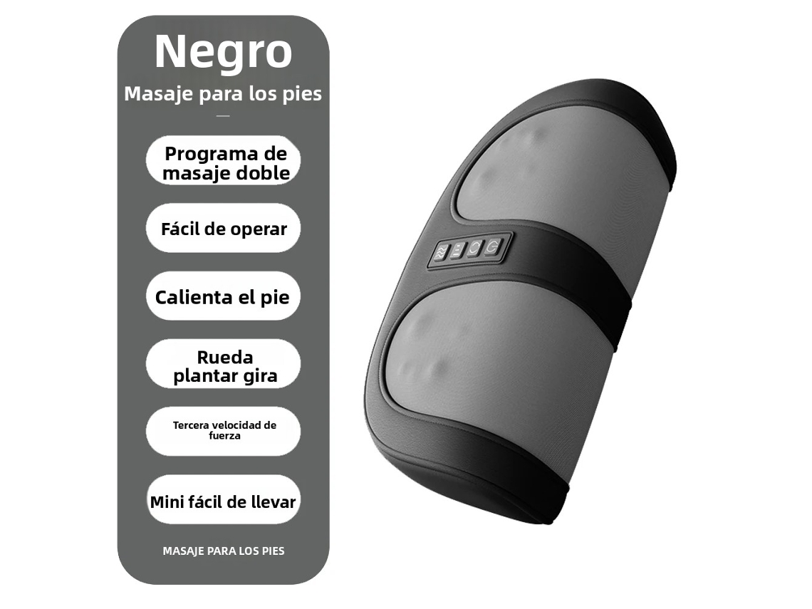 (negro) Masajeador De Pies Eléctrico Con Funciones De Calentamiento, Presión Y Rotación.