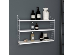 Juego de 3 estanterías de pared Strängnäs de 3 niveles ajustables acero 50 x 60 x 15 cm blanco mate [EN.CASA]
