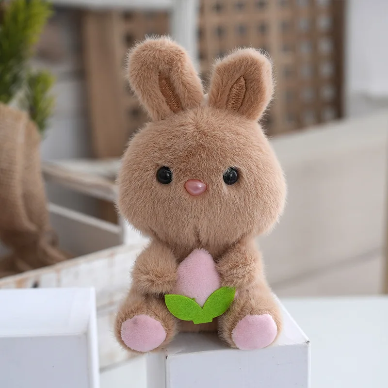 (marrón) Llavero De Peluche De Conejo Frutal De 15 Cm Con Colgante De Conejo