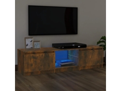 Estantería/Mueble de TV con luces Led 140X40X35,5 Cm Roble Ahumado