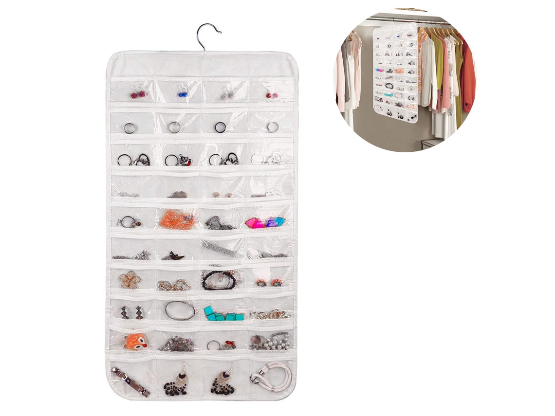 Organizador Joyas Colgar Bolsillos JEIIBRZUI Punto Blanco (43x11x2cm)