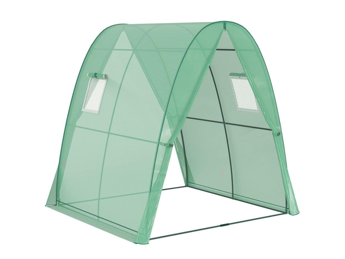 Invernadero Con Puerta Enrollable, 2 Ventanas, Tamaño De Invierno 180x180x200cm