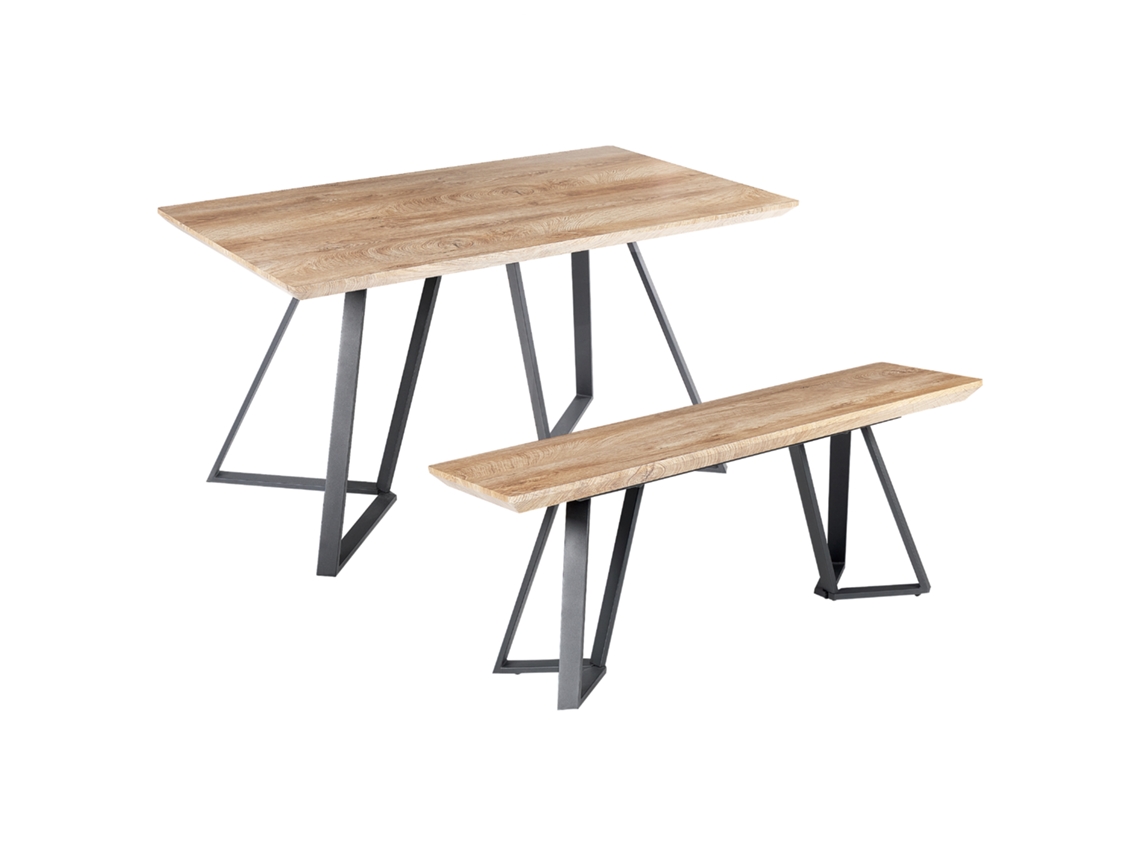 Conjunto de comedor BELIANI Upton de MDF Madera clara 140x70x86