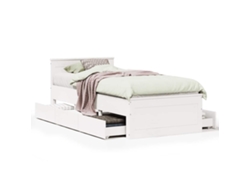 Maison Exclusive - Cama Sin Colchón Y Cabecero Madera Maciza Pino Blanca 90x190 Cm