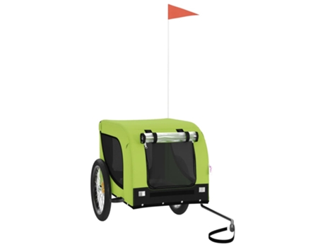 Remolque bicicleta para perros hierro tela Oxford verde negro VIDAXL
