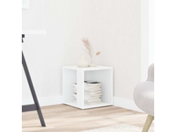 Mesa Auxiliar | Mesa Lateral De Madera Contrachapada Blanco 33x33x34,5 Cm
