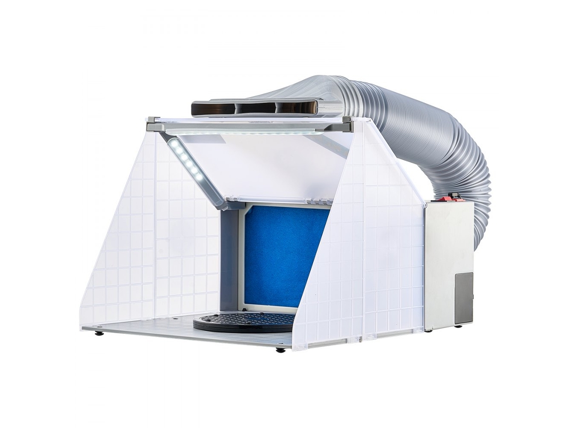 Cabina de pintura con aerógrafo con ventilación, filtro y estación de pintura Tekmaquinas