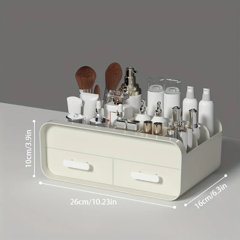 (beige S) Cajón De Almacenamiento De Cosméticos Para Dormitorio, Decoración De Plástico, Gran Capacidad