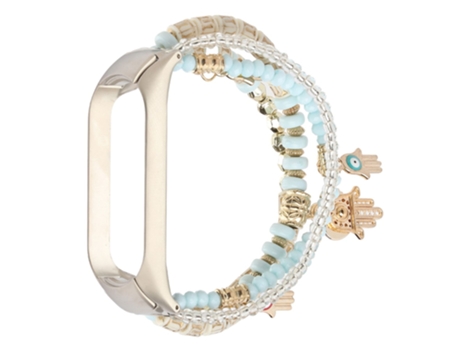 Correa de cuentas trenzadas bohemio con cuentas para Women Girls For Xiaomi Mi Band 5/6 - azul