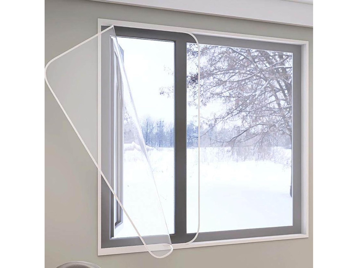Lámina Aislante Transparente Para Ventanas, Kit De Aislamiento Térmico Interior Invierno, Lámina Burlete, F...