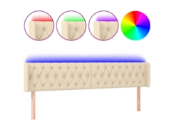 Maison Exclusive - Cabecero Con Led De Tela Crema 183x16x78/88 Cm