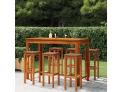 Taburetes de bar (6 unidades), madera maciza de acacia, DKD HOME DECOR