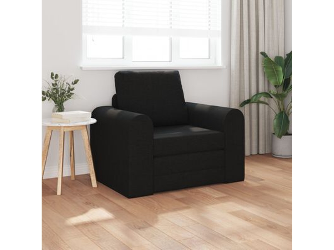 Sofá Cama De Piso 2-en-1 Negro 98x71x83 Cm Tela Wsd670291