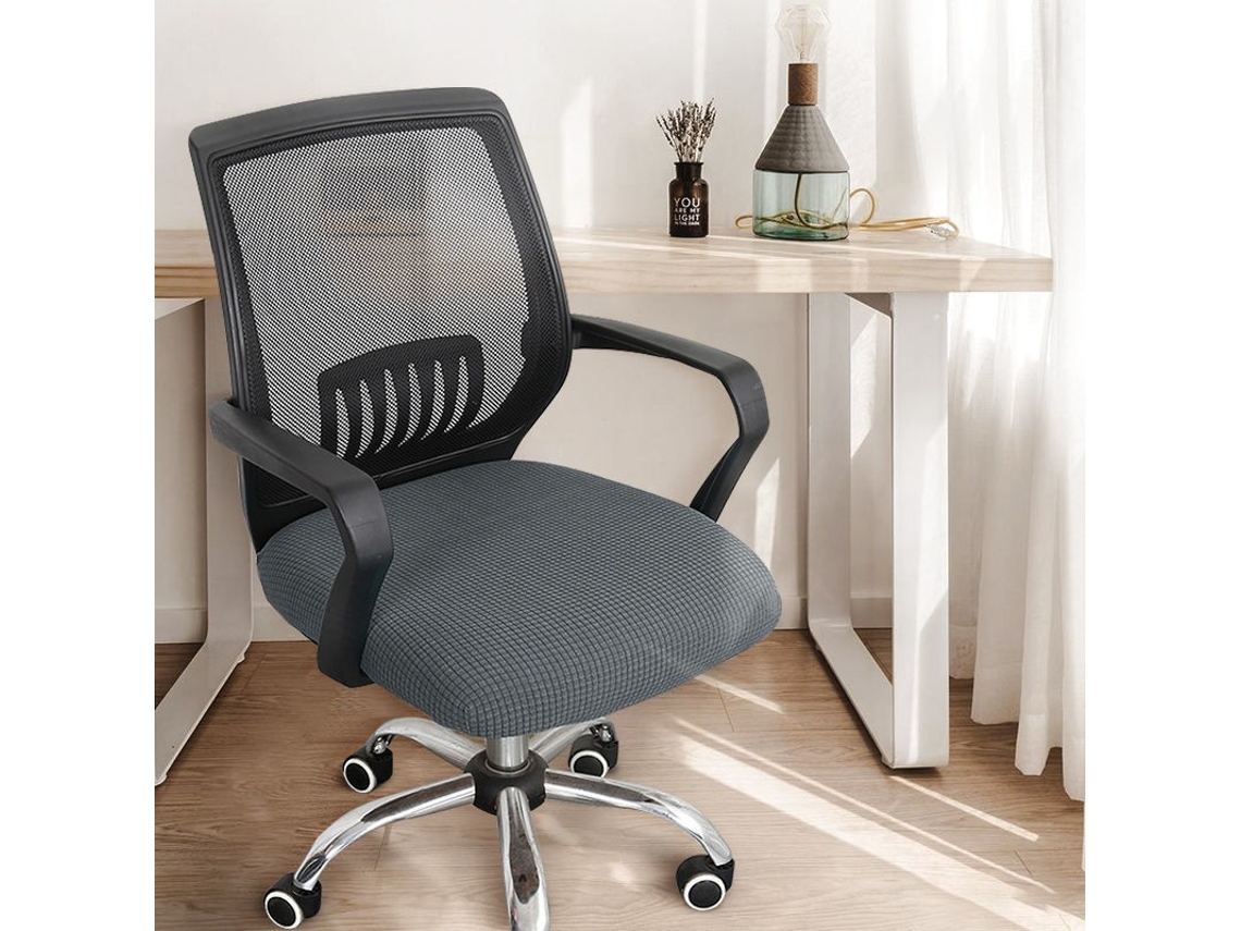 Fundas Elásticas Para Sillas Protectores De Cojines De Asiento Para Sillas De Oficina (gris Oscuro) Chrui