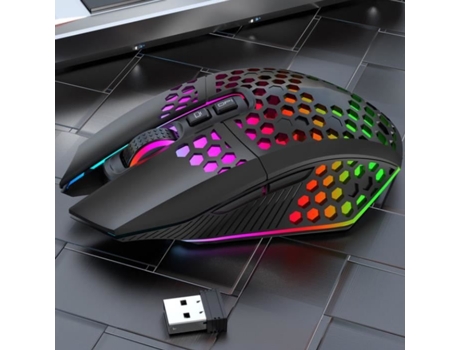 HURRISE-ratón de carga silencioso, cable de carga silencioso, Rgb, luminoso, para juegos, teclado hueco de 2,4 Ghz, ordenador