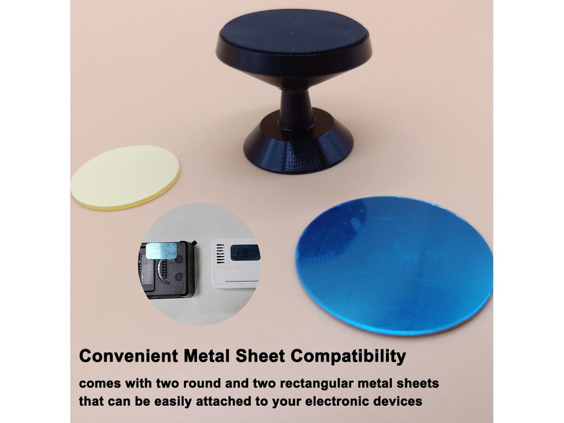 Soporte Magnético De Pared Ajustable 360° Para Dispositivos Electrónicos Con Lámina Metálica Y Adhesivo Resistente.