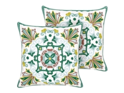 Juego de cojines decorativos BELIANI Elanite de Algodón Verde 45x45x7