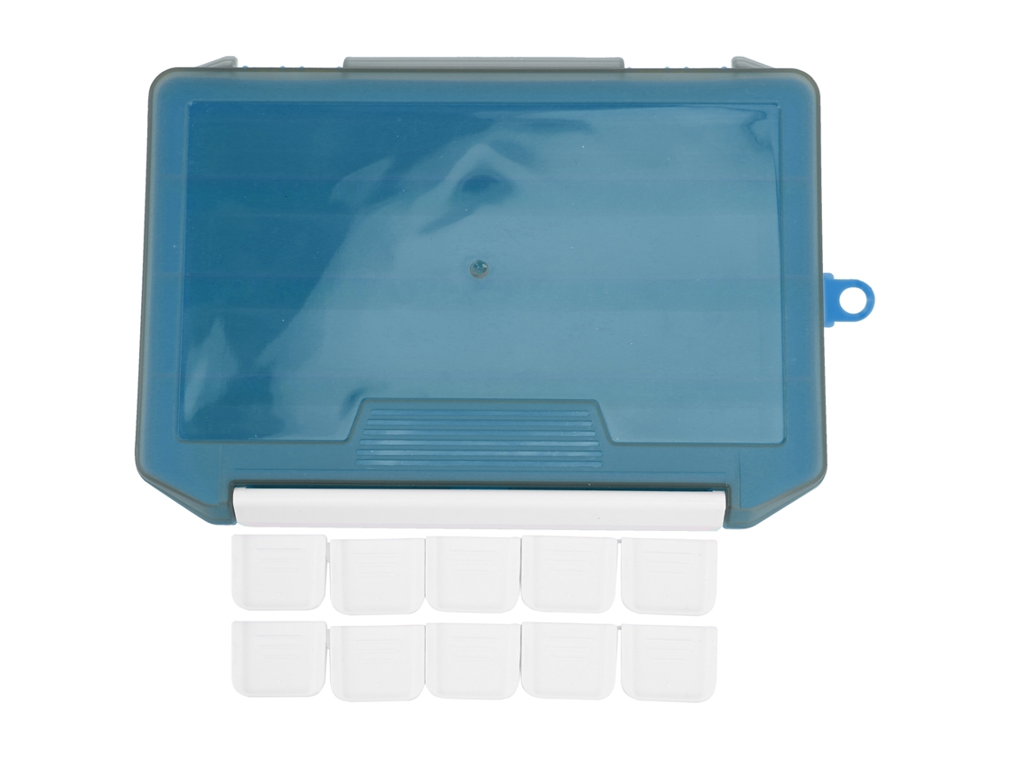 Caja Para Señuelos De Pesca De Una Sola Capa Con Separadores Extraíbles, Almacenamiento Portátil, Azul.