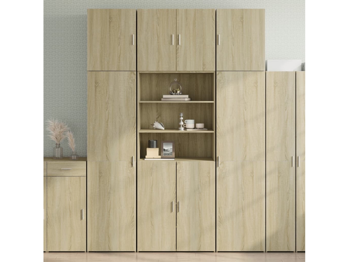 Aparador Alto | Mueble De Comedor | Buffet Alto Madera De Ingeniería Roble Sonoma 80x42,5x249 Cm Wsd73063