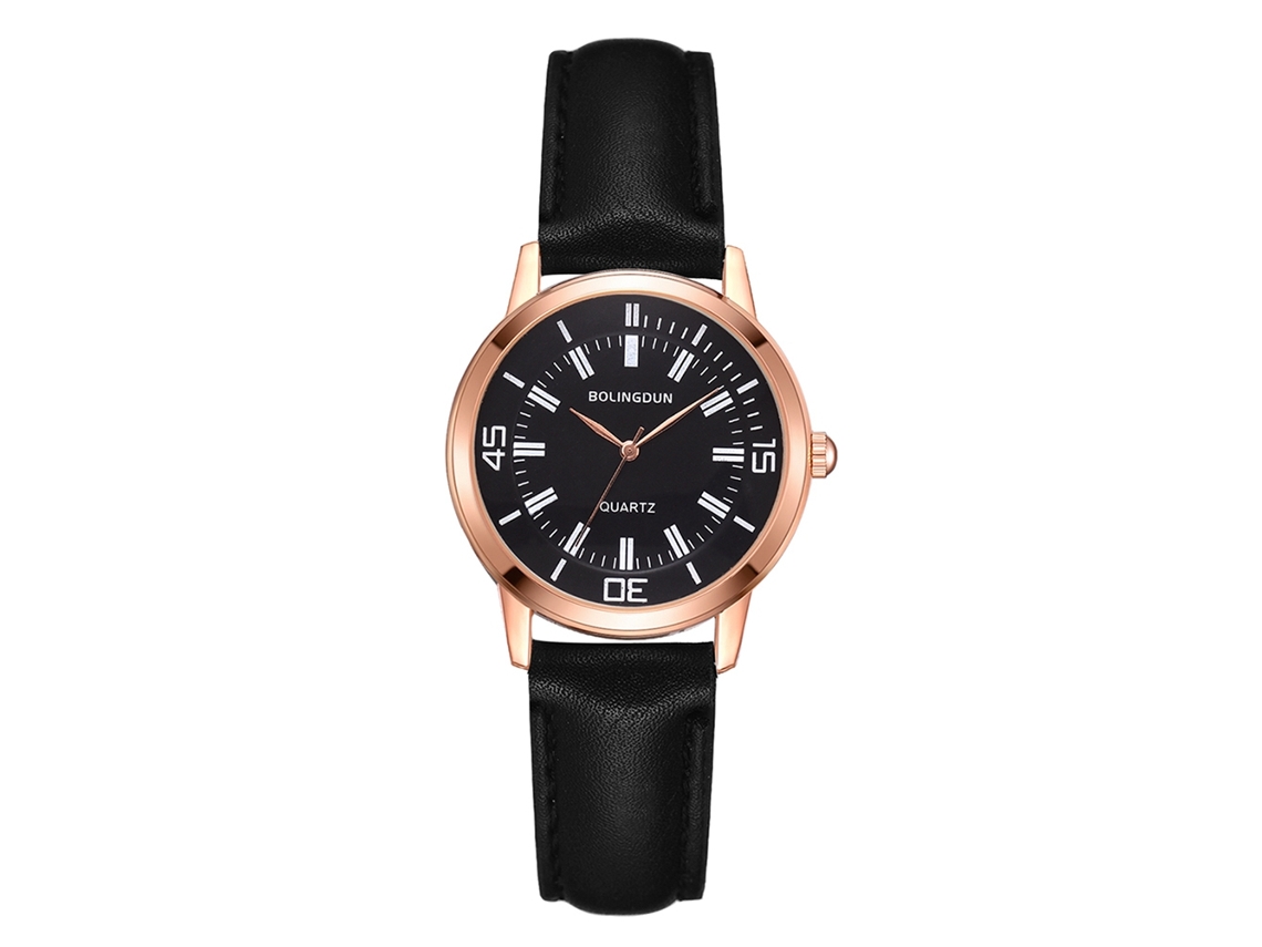 Reloj De Pulsera De Cuarzo De Moda Casual Con Elegante Correa De Cuero (oro Rosa)