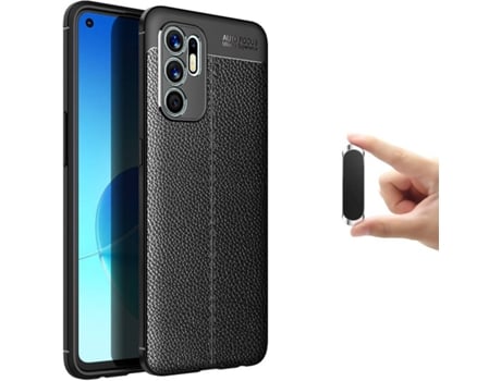 Funda + Soporte Magnético Oppo Reno6 5G Rugged Leather Negro