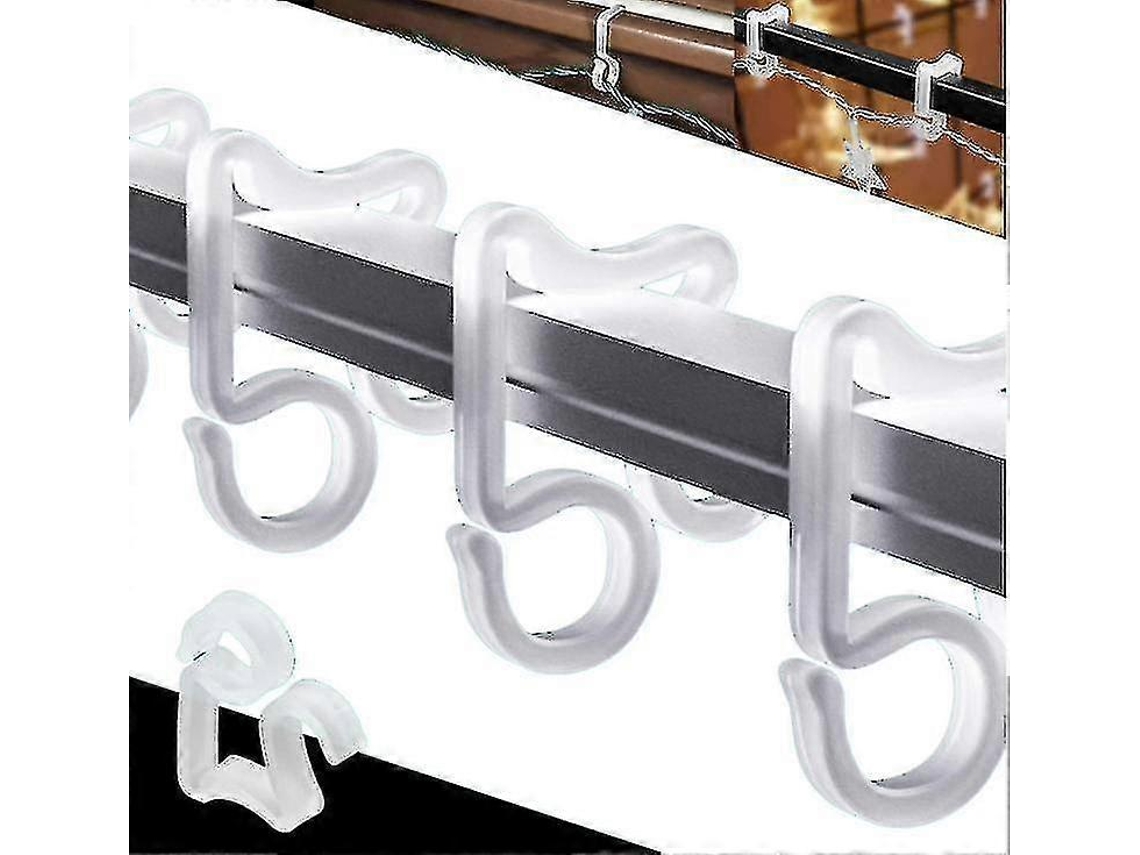 Juego de 100 pinzas para luces navideñas, ganchos para colgar en canaletas, decoración navideña con guirnalda de luces. Hengjian