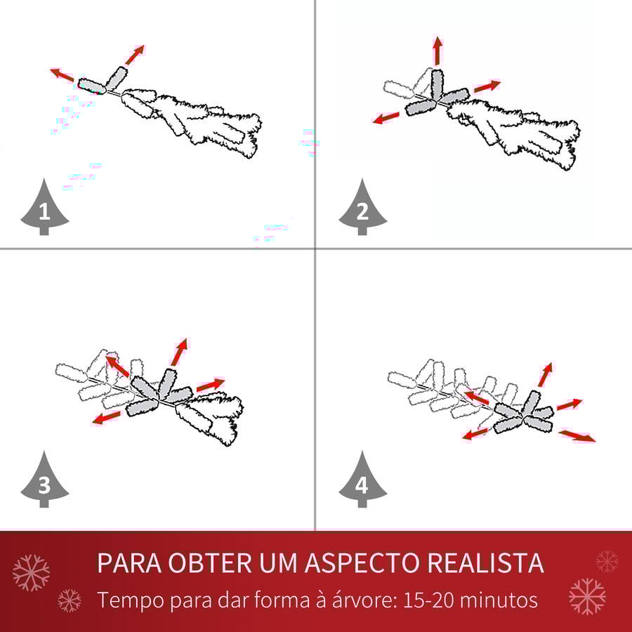 Árbol de Navidad HOMCOM 830-370 (Verde - 55x55x150 cm - PVC)