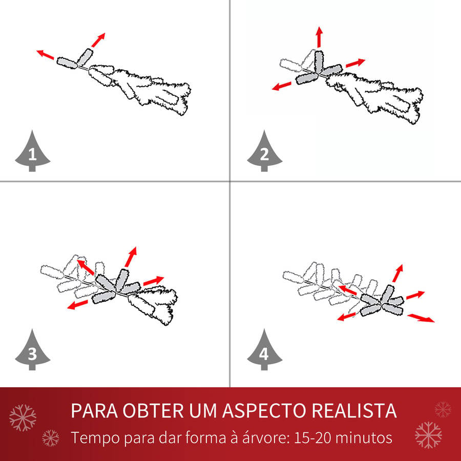 Árbol de Navidad HOMCOM 830-370 (Verde - 55x55x150 cm - PVC)