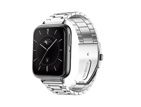 Correa De Reloj Inteligente Para Oppo Watch 3, Correa De Acero Inoxidable Con Hebilla Plana Plateada De Tres Cuentas VENISYMLIS
