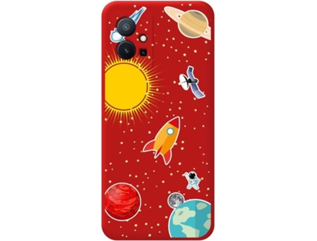 Carcasa para Vivo Y55 5G TUMUNDOSMARTPHONE Silicona Líquida Dibujos Rojo