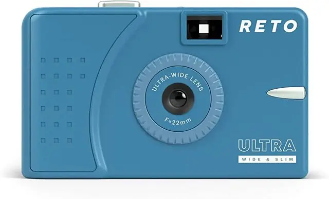 (azul Fangoso) Cámara De Película Ultra Gran Angular, Cámara De Película Ultradelgada De Apuntar Y Disparar, Ultra Gran Angular De 22 Mm.