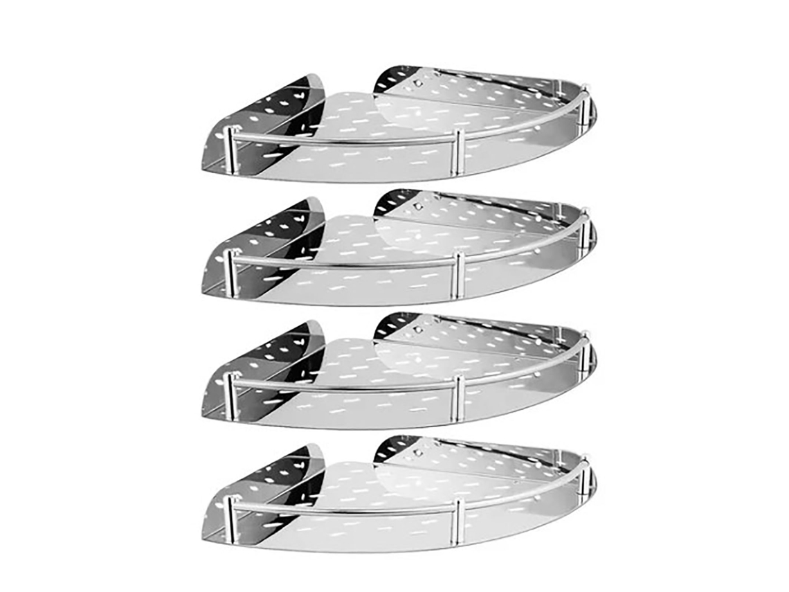 Estante de ducha de acero inoxidable, 4 piezas, montaje en pared, baño