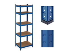 Relaxdays Estantería Metálica Cargas Pesadas, 180x60x45 Cm, Hasta 500 Kg, 5 Baldas, Para Sótano O Trastero, Acero, Azul