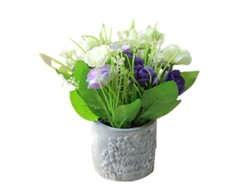 Flor de capullo de rosa falso, bonsái pequeño, decoración de mesa de fiesta, planta de seda JEIIBRZUI